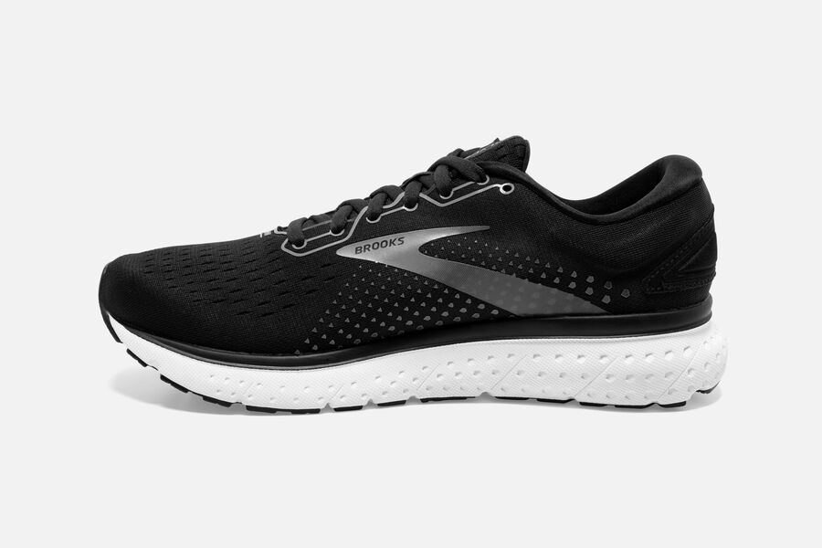 Brooks Glycerin 18 Road Running Shoes Mens - Black/White - OBDGR-7201